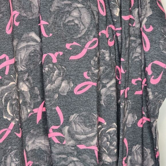 4X 26W Torrid Grey Pink Ribbon Cozy Fleece Sweatshirt Breast Cancer Awareness ri - Picture 3 of 6